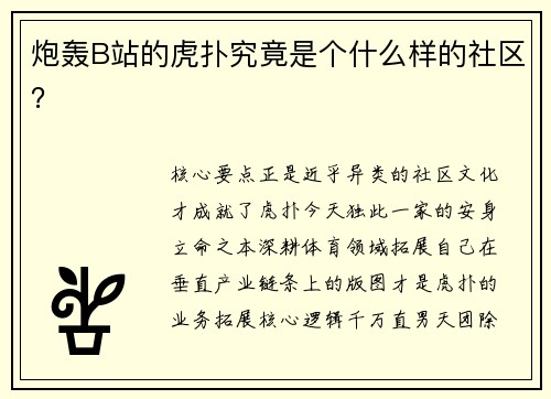 炮轰B站的虎扑究竟是个什么样的社区？